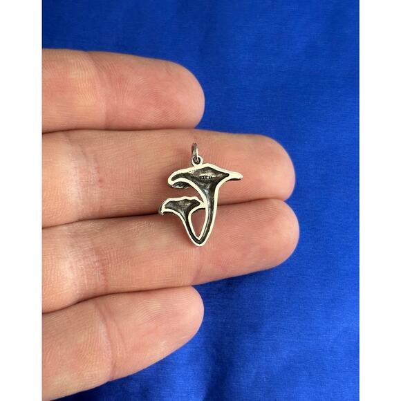 Sterling Silver Chanterelle Mushroom Charm,Silver Chanterelle Mushroom Charm - Picture 2 of 4